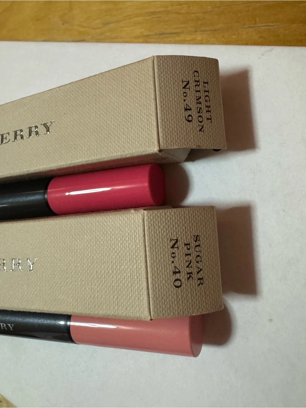 Burberry Lip Velvet Crush Duo NIB - Sugar Pink 40 & Light Crimson 49